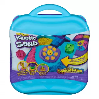 Kinetic Sand, SquishMotion, lihavõttekorvi täitematerjalid, sisaldab 1 naela (453 g) vormitavat mänguliiva, templit ja 5 tööriista, hoiukarpi, sensoorseid mänguasju alates 5. eluaastast