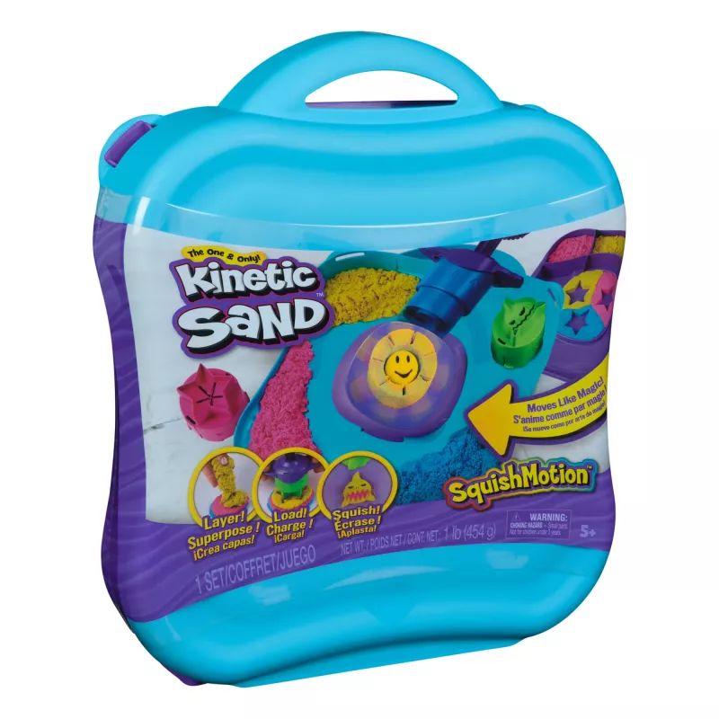 Kinetic Sand, SquishMotion, lihavõttekorvi täitematerjalid, sisaldab 1 naela (453 g) vormitavat mänguliiva, templit ja 5 tööriista, hoiukarpi, sensoorseid mänguasju alates 5. eluaastast