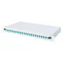 DIGITUS Fiiberoptiline Liugümbersplaisimiskarp, 1U, varustatud 24x LC dupleks, sh M 25 kruvi, splaissikassett OM3 värvilised notsud, adapter