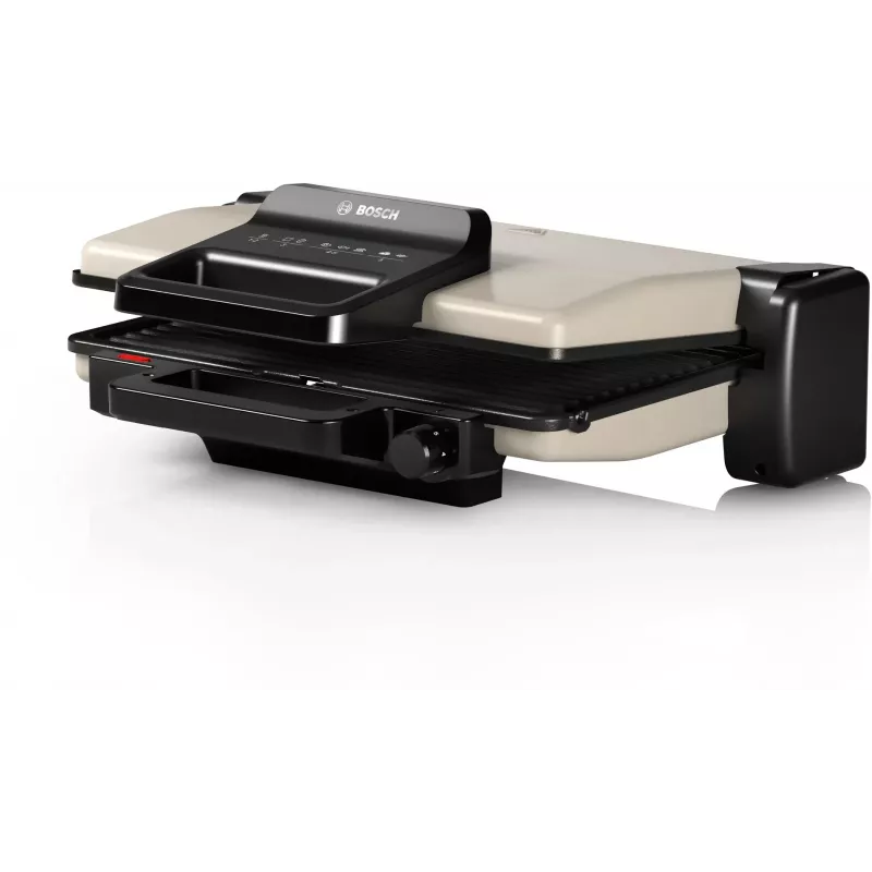 Kontaktgrill Bosch TCG3302 2000W koos 310x220 mm keraamiliste plaatidega, reguleeritava termostaadiga, eemaldatavate, nõudepesumasinas pestavate plaatidega
