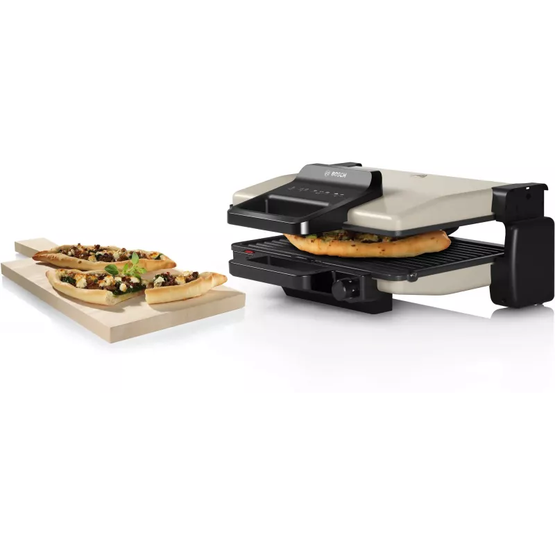 Kontaktgrill Bosch TCG3302 2000W koos 310x220 mm keraamiliste plaatidega, reguleeritava termostaadiga, eemaldatavate, nõudepesumasinas pestavate plaatidega