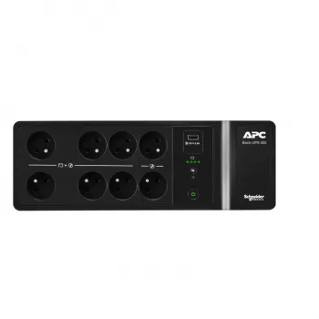 APC Back-UPS, 500VA/300W Floor/Wall Mount, 230V, 8x French/Belgian outlets, USB Type A Port, User Replaceable aku