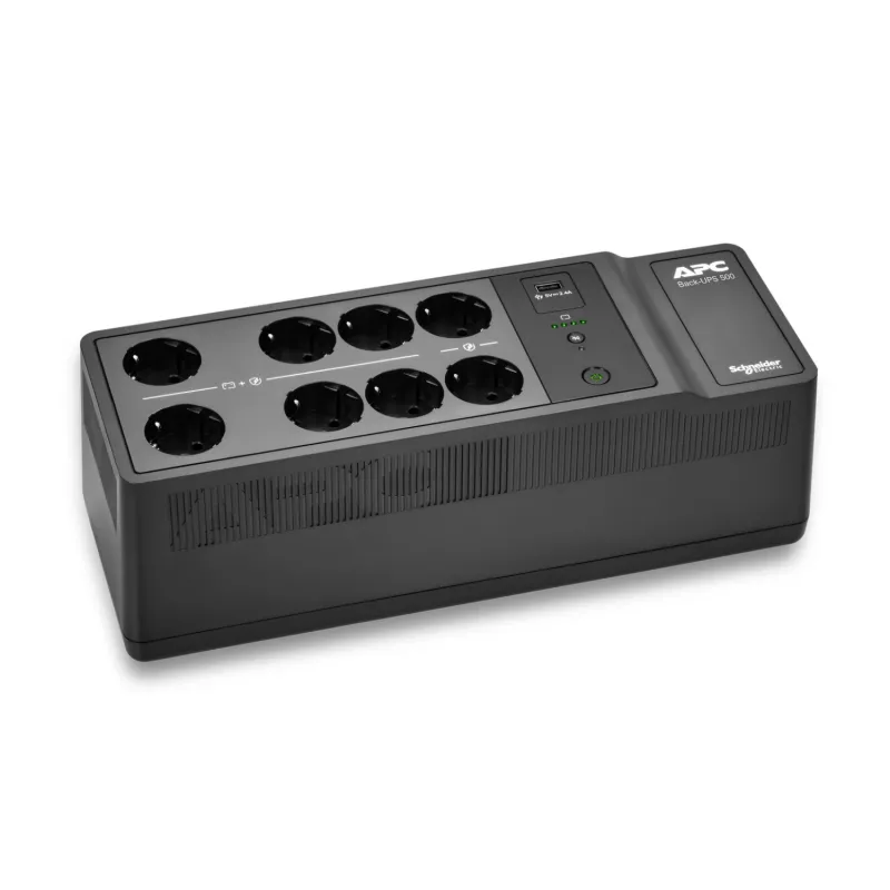APC Back-UPS, 500 VA/300 W, põrandale/seinale, 230 V, 8x CEE 7/3 Schuko pistikupesa, USB Type A port, kasutaja vahetatav aku