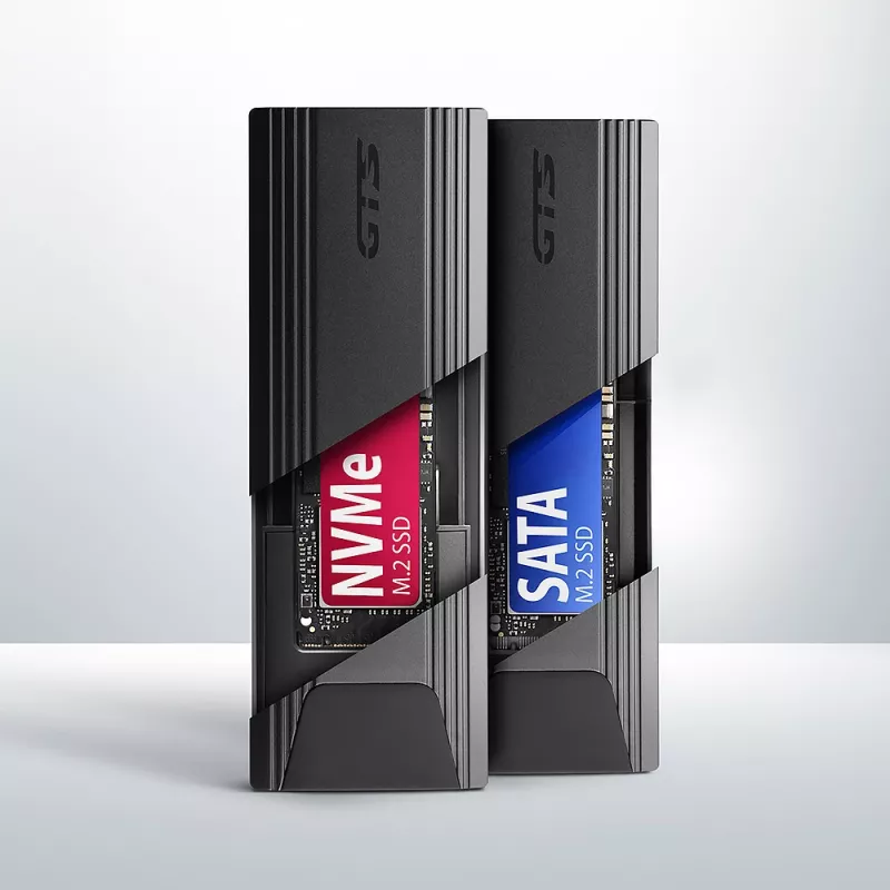 Axagon EEM2-GTS2 väline USB-C 10Gbps metallkorpus M.2 NVMe ja SATA SSD ketastele. Kruvivaba