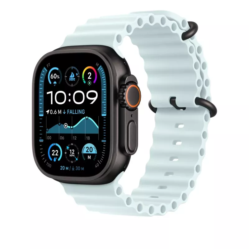 APPLE 49mm jääsinine Ocean Band pikendus – must titaanviimistlus