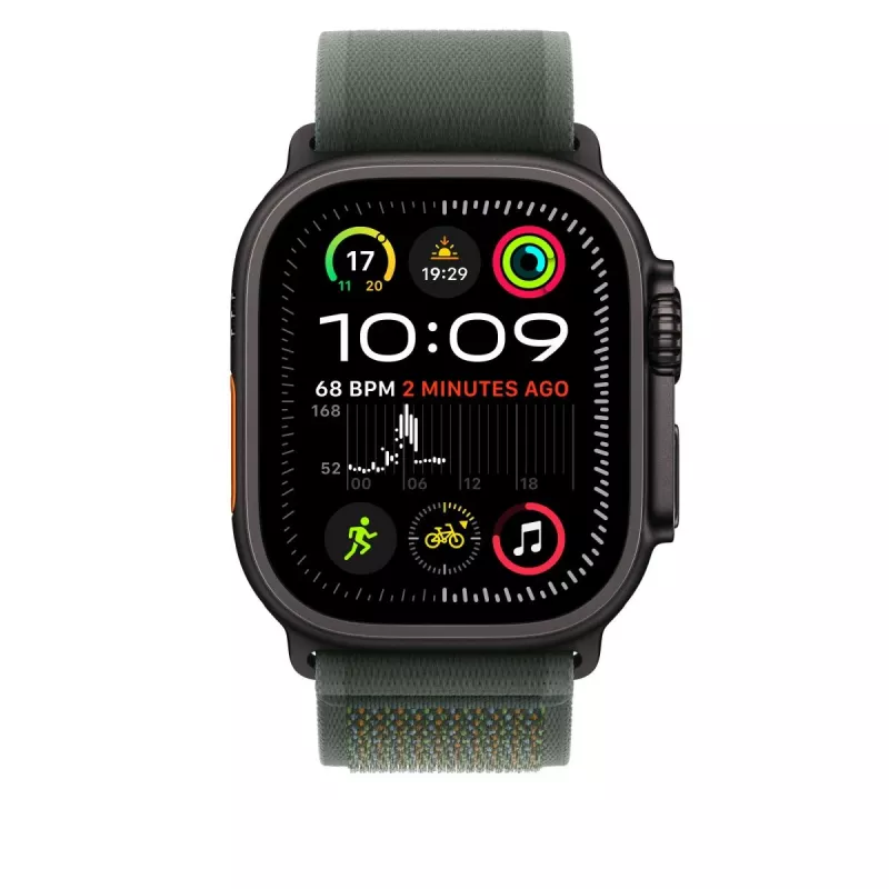 Band Apple 49mm roheline Trail Loop S/M Must Titanium Finish