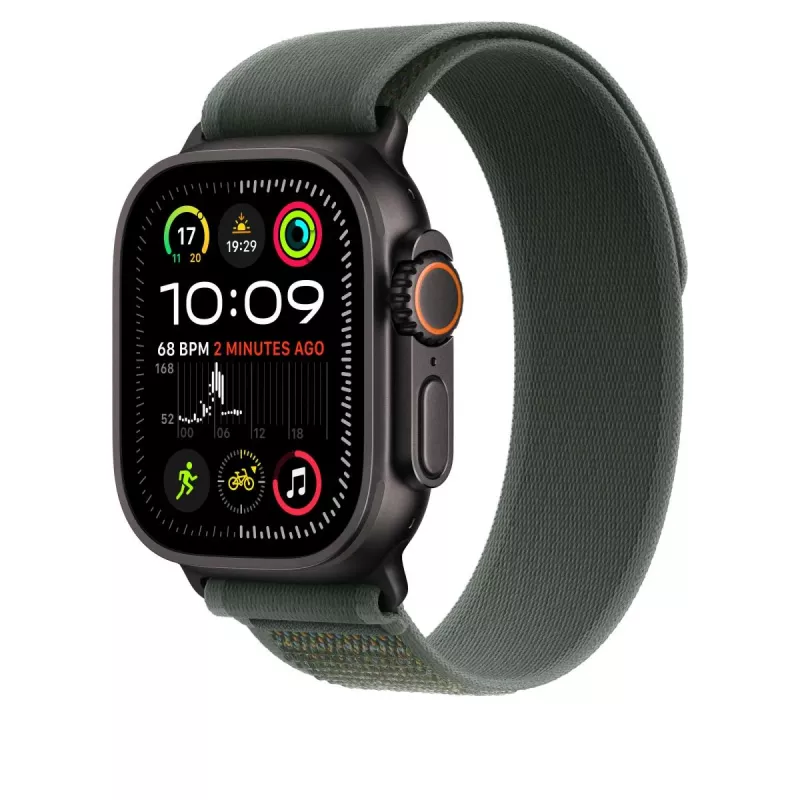 Band Apple 49mm roheline Trail Loop S/M Must Titanium Finish