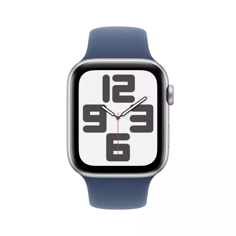 Nutikell Apple Watch SE GPS 44mm hõbedane alumiiniumkorpus Denim spordirihm sinine S/M