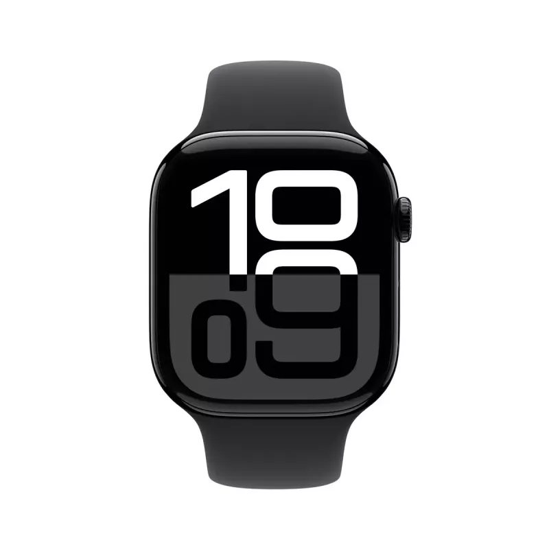 Nutikell Apple Watch Series 10 GPS 46mm Jet Must alumiiniumkorpuse ja musta spordirihmaga – S/M