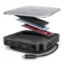 Axagon HMC-UFO USB-C jaotur M.2 SATA/NVMe 1 Gbit/s Ethernet 384 kHz Audio Juhtmega USB 3.2 Gen 2 (3.1 Gen 2) Type-C Must