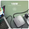 Axagon HMC-UFO USB-C jaotur M.2 SATA/NVMe 1 Gbit/s Ethernet 384 kHz Audio Juhtmega USB 3.2 Gen 2 (3.1 Gen 2) Type-C Must