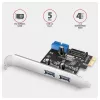 Axagon PCEU-232RS PCIe kontroller 2x väline + 2x sisemine USB 5Gbps