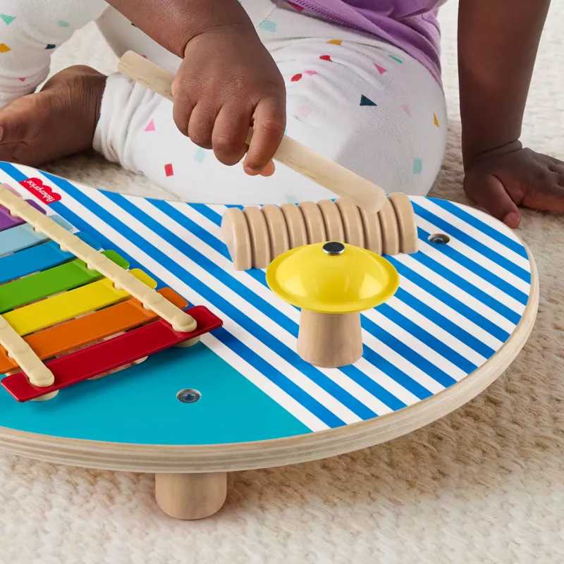 Fisher-Price puust muusikalaud löökpillimänguasjadega, 3 puust detaili