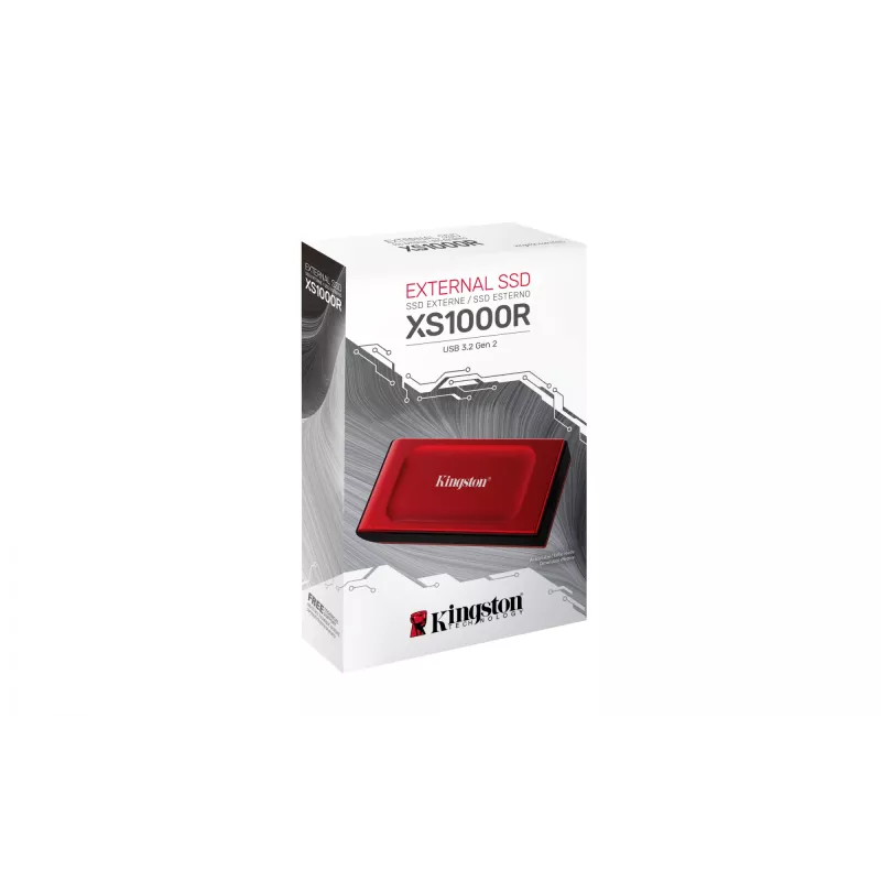 Kingston Technology 2TB XS1000 punane väline USB 3.2 Gen 2 kaasaskantav pooljuhtketas