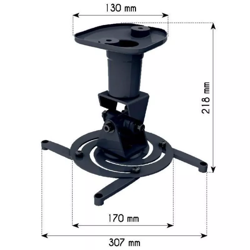 Techly universaalne laekinnitus projektorile, must ICA-PM 100BK