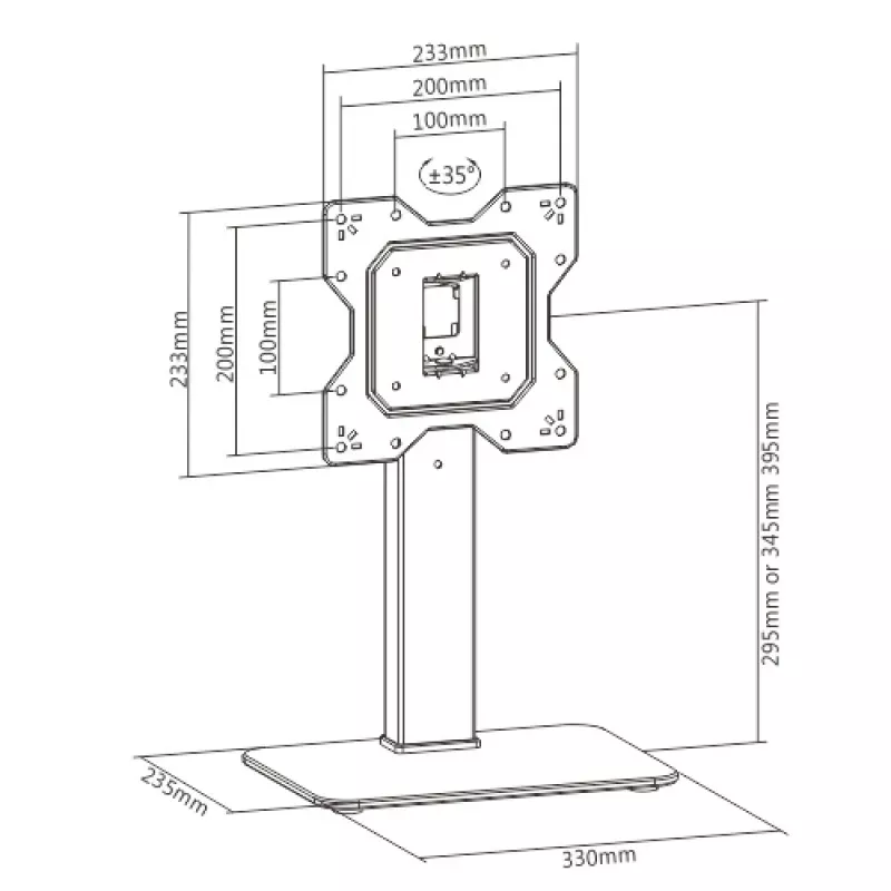 Techly ICA-LCD 323S monitor mount / stand 109.2 cm (43 inch) Desk Must