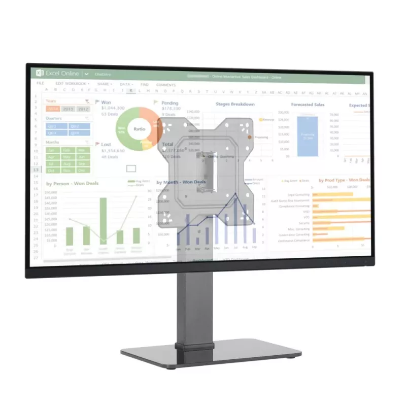 Techly ICA-LCD 323S monitor mount / stand 109.2 cm (43 inch) Desk Must