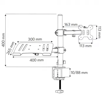 Techly ICA-LCD 174NB monitorikinnitus / alus 81.3 cm (32 tolli) laud Must