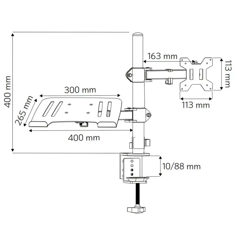 Techly ICA-LCD 174NB monitorikinnitus / alus 81.3 cm (32 tolli) laud Must