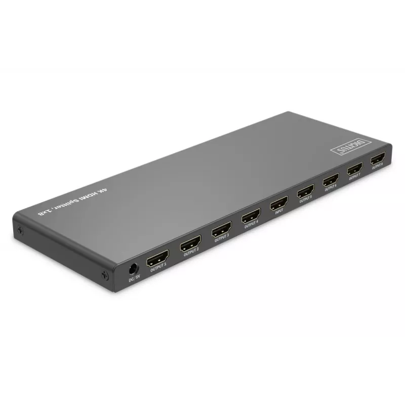 DIGITUS 1x8 HDMI Splitter. 4K/60Hz HDCP 2.3. EDID-juhtimine