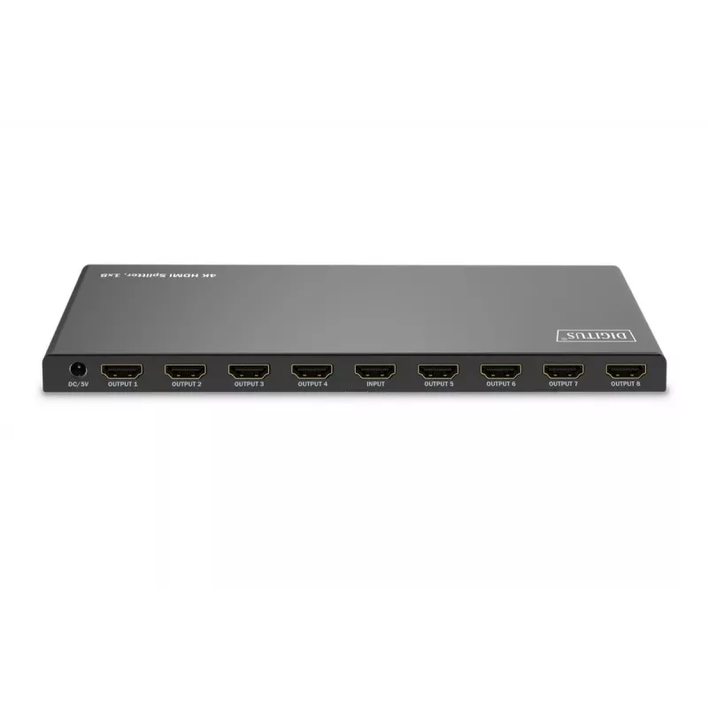 DIGITUS 1x8 HDMI Splitter. 4K/60Hz HDCP 2.3. EDID-juhtimine
