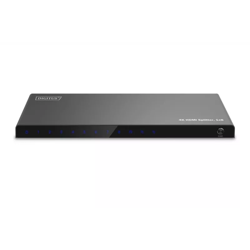 DIGITUS 1x8 HDMI Splitter. 4K/60Hz HDCP 2.3. EDID-juhtimine