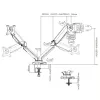 Techly ICA-LCD 462B laua monitorihoidik, gaasivedru, 17–32 tolli (43,2–81,3 cm), 9 kg, VESA 75x75/100x100, must