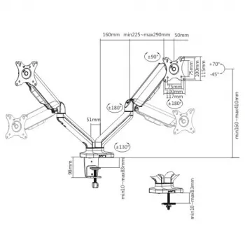 Techly ICA-LCD 462B monitori kinnitus / alus 81,3 cm (32 tolli) Lauamust