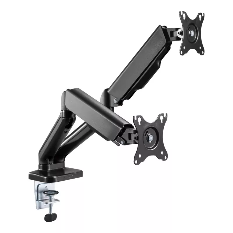 Techly ICA-LCD 462B laua monitorihoidik, gaasivedru, 17–32 tolli (43,2–81,3 cm), 9 kg, VESA 75x75/100x100, must