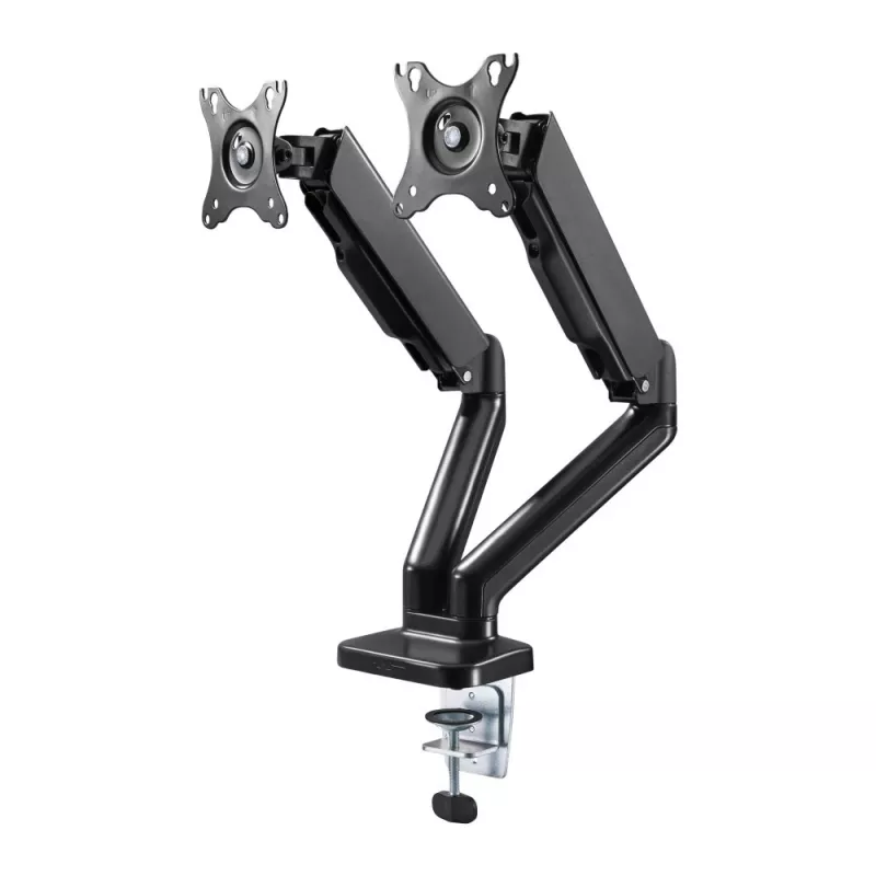 Techly ICA-LCD 462B laua monitorihoidik, gaasivedru, 17–32 tolli (43,2–81,3 cm), 9 kg, VESA 75x75/100x100, must