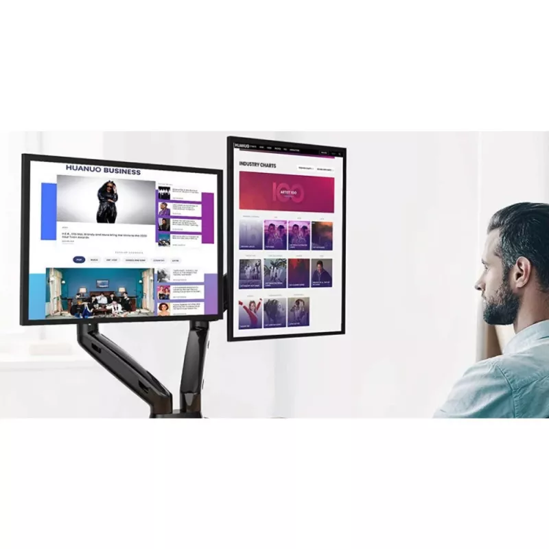 Techly ICA-LCD 462B laua monitorihoidik, gaasivedru, 17–32 tolli (43,2–81,3 cm), 9 kg, VESA 75x75/100x100, must