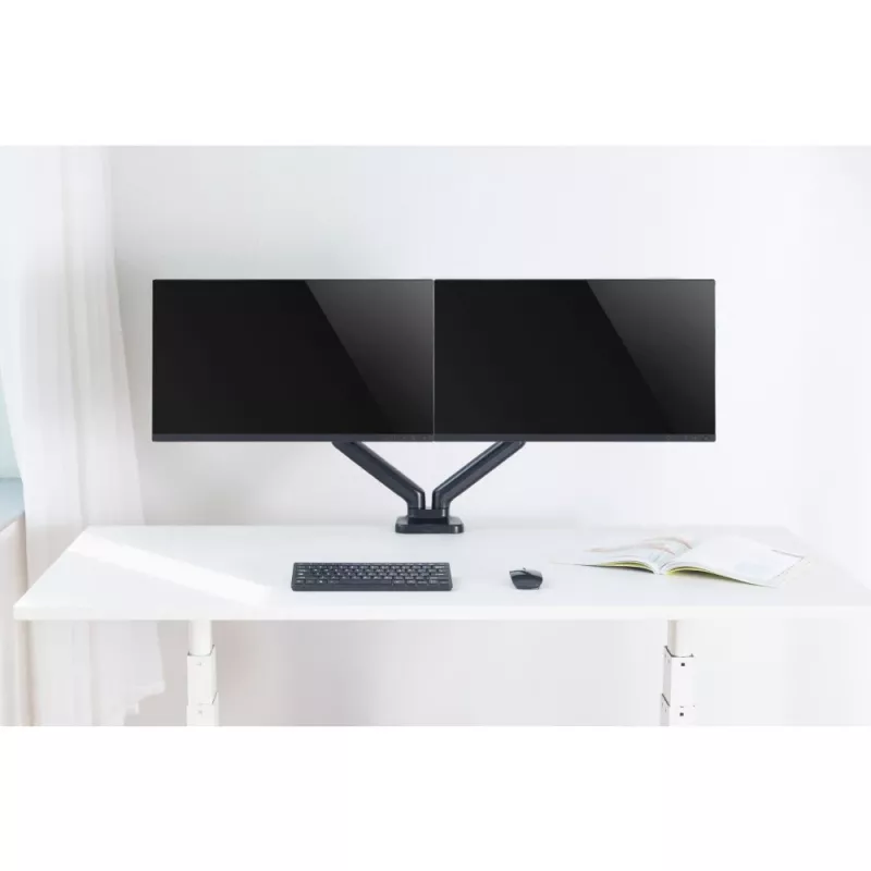 Techly ICA-LCD 462B laua monitorihoidik, gaasivedru, 17–32 tolli (43,2–81,3 cm), 9 kg, VESA 75x75/100x100, must