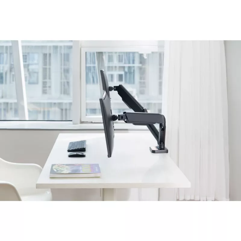 Techly ICA-LCD 462B laua monitorihoidik, gaasivedru, 17–32 tolli (43,2–81,3 cm), 9 kg, VESA 75x75/100x100, must