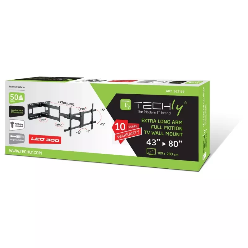 Techly ICA-PLB 490 TV kronštein/alus 2,03 m (80 tolli) must