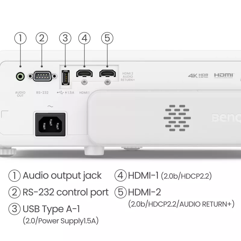 BenQ TK710STi lühiviskeprojektor 3200 ANSI luumenit DLP UHD 4K (3840x2160) 3D Must, Valge