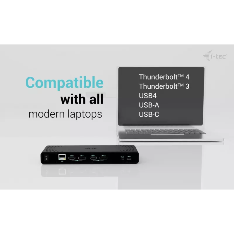 i-tec Universal Dual 4K Display dokkimisjaam + toiteedastus 85 W