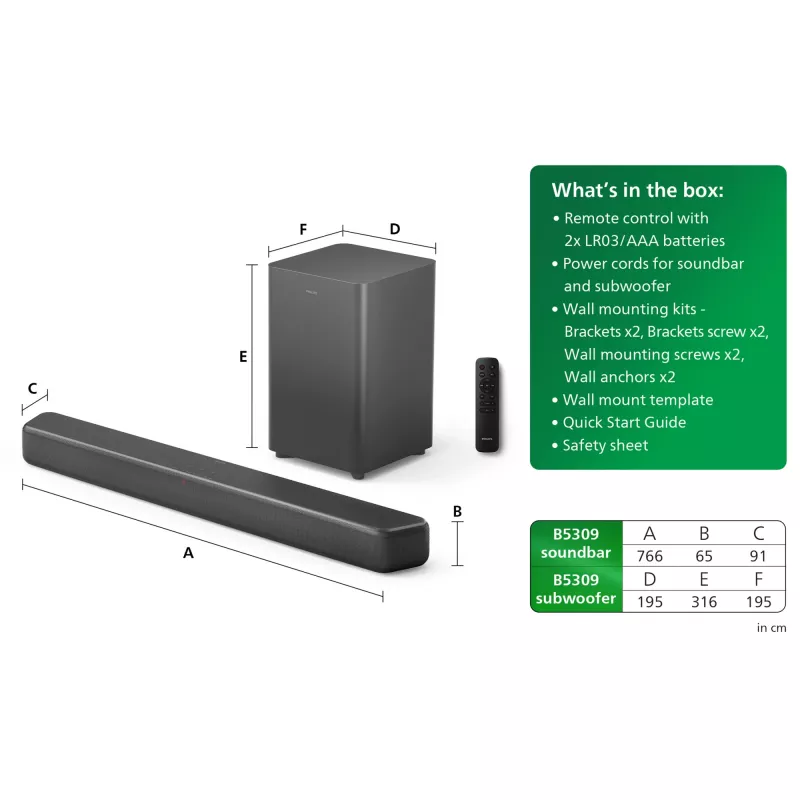 Soundbar-kõlar Philips TAB5309/10 120 W