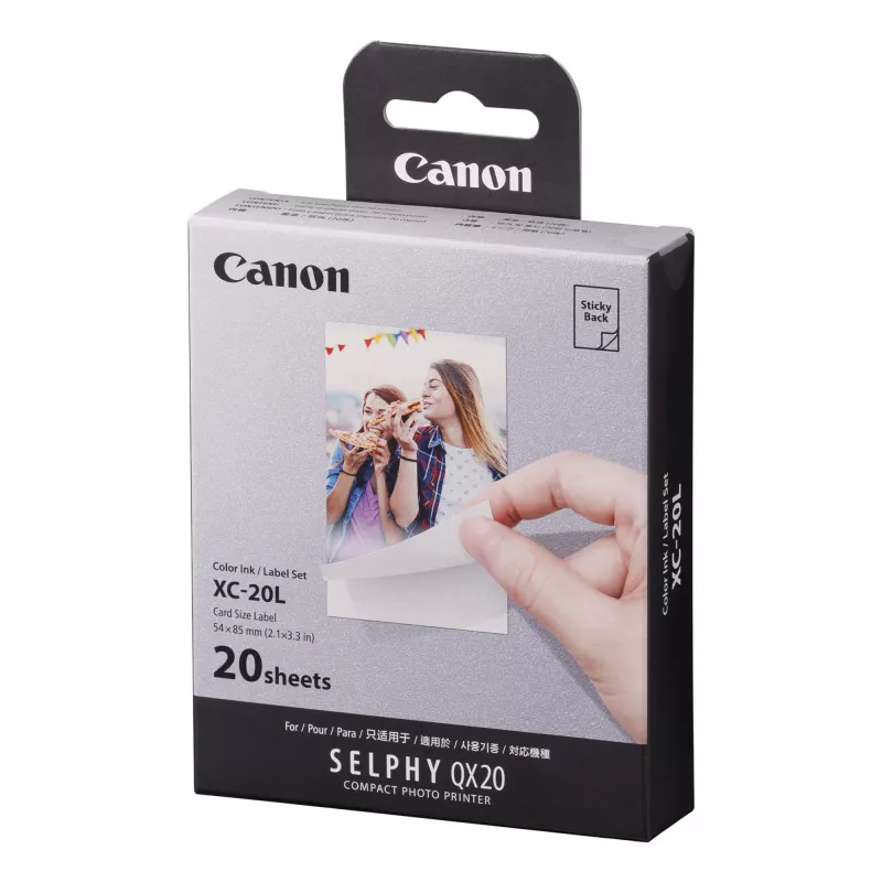 Canon XC-20L, Dye-sublimation, 5.4x8.5 cm, 20 tk Canon XC-20L. Trükitehnoloogia: Dye-sublimation, Paberiformaat: 5.4x8.5 cm. Kogus pakendis: 20 tk