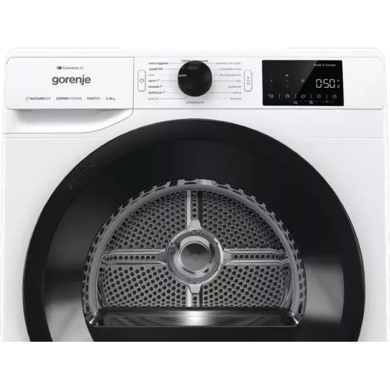 Pesukuivati Gorenje DPNE83GNLWIFI/PL 8 kg, soojuspump, WiFi, energiaklass A+++, valge