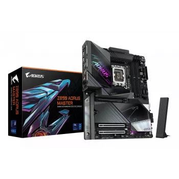 GIGABYTE Z890 AORUS MASTER emaplaat - Toetab Intel Core Ultra (Series 2) protsessoreid, 18+1+2 faasi VRM, kuni 9500MHz DDR5 (OC), 2xPCIe 5.0 + 3xPCIe 4.0, Wi-Fi 7, 10GbE LAN, Thunderbolt 4
