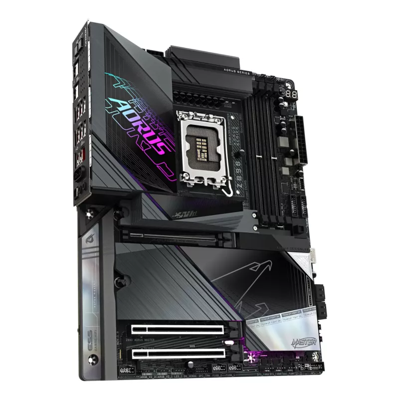 GIGABYTE Z890 AORUS MASTER emaplaat - Toetab Intel Core Ultra (Series 2) protsessoreid, 18+1+2 faasi VRM, kuni 9500MHz DDR5 (OC), 2xPCIe 5.0 + 3xPCIe 4.0, Wi-Fi 7, 10GbE LAN, Thunderbolt 4
