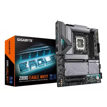 GIGABYTE Z890 EAGLE WIFI7 emaplaat - toetab Intel Core Ultra (Series 2) protsessoreid, 14+1+2 faasi VRM, kuni 8800MHz DDR5 (OC), 1xPCIe 5.0 + 3xPCIe 4.0, Wi-Fi 7, 2.5GbE LAN, USB 4