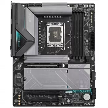 GIGABYTE Z890 EAGLE emaplaat – toetab Intel Core Ultra (seeria 2) protsessoreid, 14+1+2 faasi VRM, kuni 8800MHz DDR5 (OC), 1xPCIe 5.0 M.2 + 3xPCIe 4.0 M.2, 2.5GbE LAN, USB4