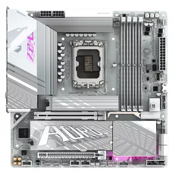 GIGABYTE Z890M AORUS ELITE WIFI7 ICE emaplaat – toetab Intel Core Ultra (Series 2) protsessoreid, 12+1+2 faasi VRM, kuni 8800 MHz DDR5 (OC), 1x PCIe 5.0 + 2x PCIe 4.0, Wi-Fi 7, 2.5GbE LAN, USB 4