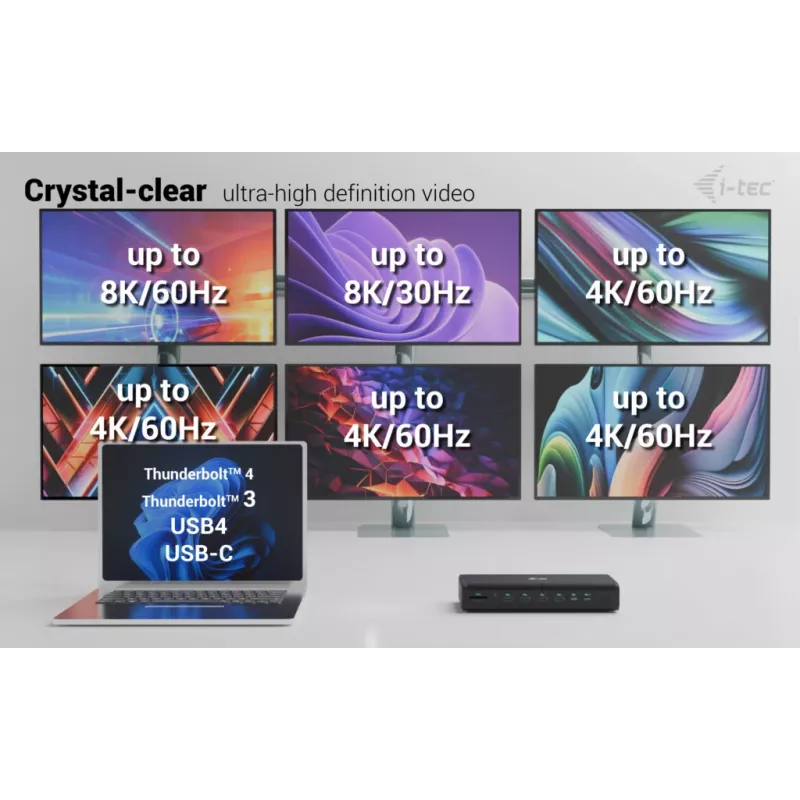 i-tec Universal 6x 4K/60Hz kuvar dokkimisjaam + toiteedastus 140 W