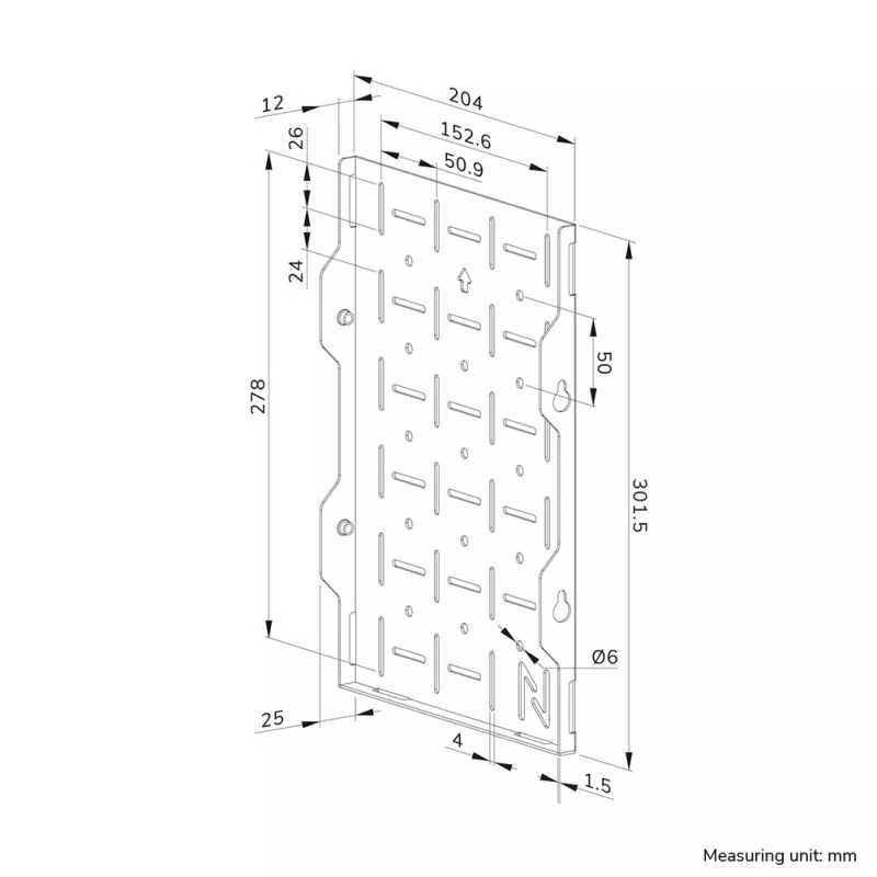 Neomounts AWL05-750BL AV-riistvara riiul - universaalne, AV-riiul, Seinale, 10 kg, Must, Teras, 204 mm