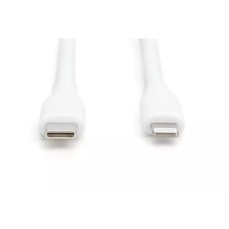Digitus Lightning silikoonühenduskaabel USB-C - Lightning 1m valge 60W 3A
