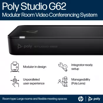 HP Poly Studio G62 videokonverentsisüsteem koos monteerimisplaadi komplektiga