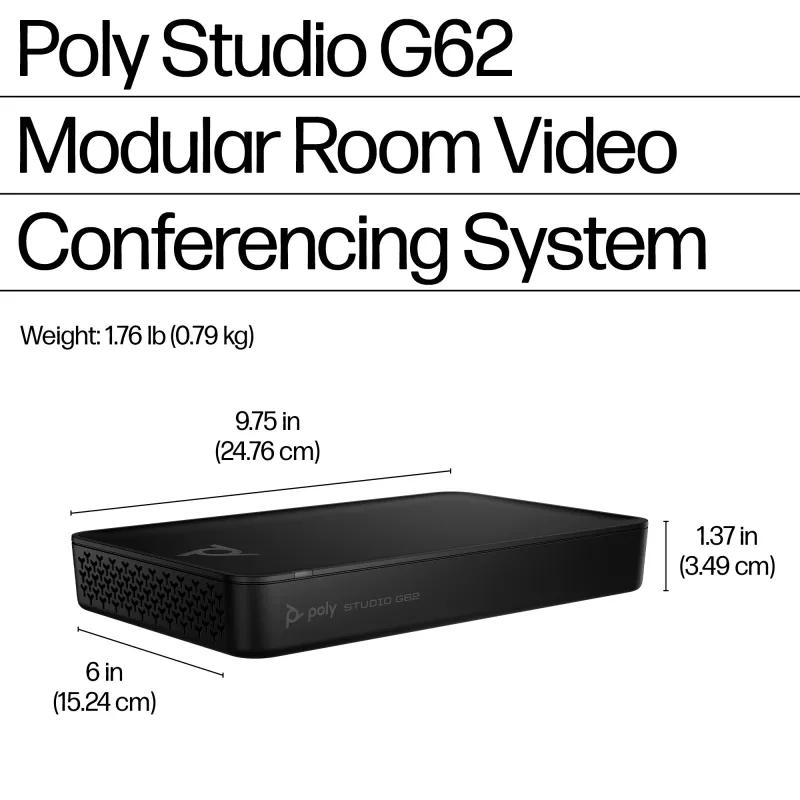 HP Poly Studio G62 videokonverentsisüsteem koos monteerimisplaadi komplektiga