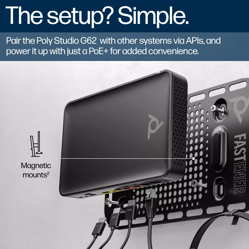 HP Poly Studio G62 videokonverentsisüsteem koos monteerimisplaadi komplektiga